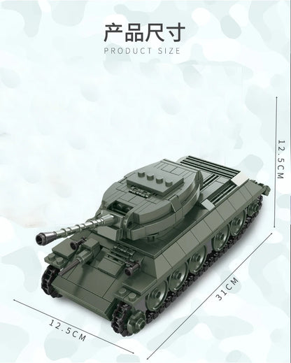 Military Vehicles Tank Sets SWAT Army City Police T34 Model Building Blocks DIY Brick Kids Toys Classic World War II WW2