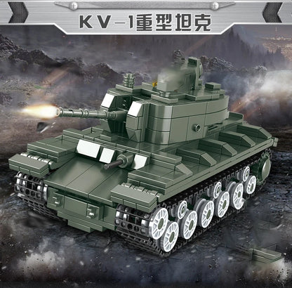 Military Vehicles Tank Sets SWAT Army City Police T34 Model Building Blocks DIY Brick Kids Toys Classic World War II WW2