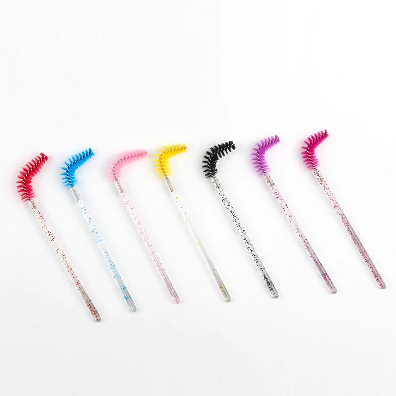 HOT 5/25/50pcs Mascara Wands Applicator Cosmetics Eyelash Brush Comb Crystal Eyelash Brushes Makeup Beauty Wholesale Eye Brush