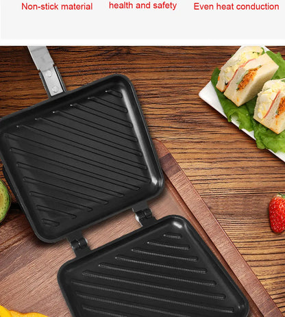 Gas Mini Sandwich Maker Iron - Bread Toast Breakfast Machine Waffle Pancake Baking Barbecue Toaster Oven Mold Grill Frying Pan f