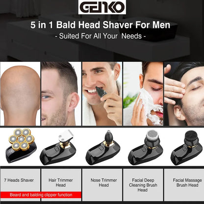 New Shaver For Men 7D Independently 7 Cutter Floating Head Waterproof Electric Razor Rechargeable Multifunction Trimmer For Men