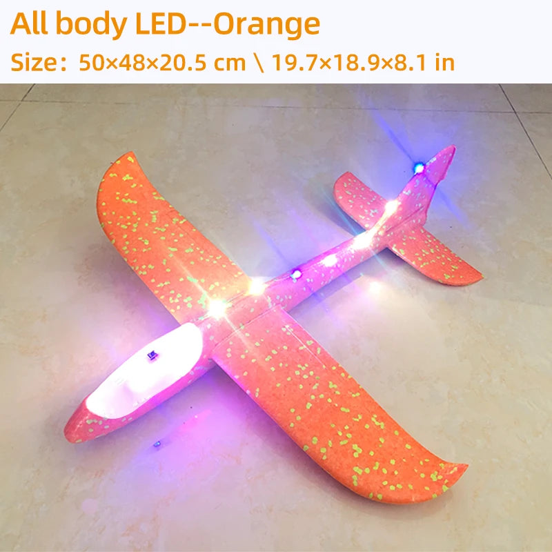 50/33CM Big Flash Foam Plane Glider Hand Throw Light Inertial AirPlane EPP Outdoor Launch Fun of Kids Toys for Children Boy Gift