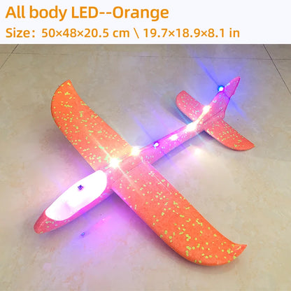 50/33CM Big Flash Foam Plane Glider Hand Throw Light Inertial AirPlane EPP Outdoor Launch Fun of Kids Toys for Children Boy Gift