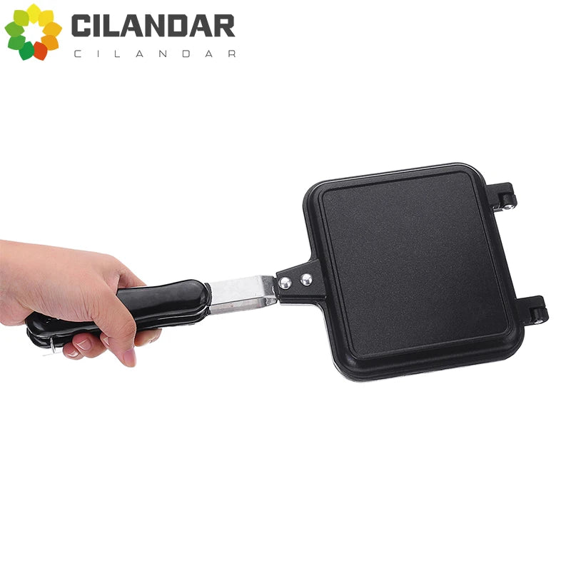 Gas Mini Sandwich Maker Iron - Bread Toast Breakfast Machine Waffle Pancake Baking Barbecue Toaster Oven Mold Grill Frying Pan f