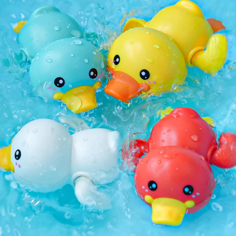 New Summer Bathroom Bath Shower Baby Clockwork Swimming Children Play Water Cute Little Duck Bathing Bathtub Toys For Kid Gifts