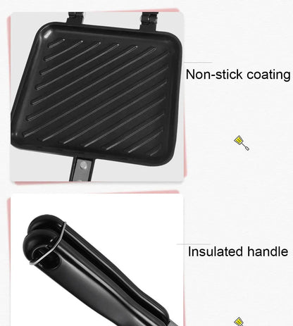 Gas Mini Sandwich Maker Iron - Bread Toast Breakfast Machine Waffle Pancake Baking Barbecue Toaster Oven Mold Grill Frying Pan f