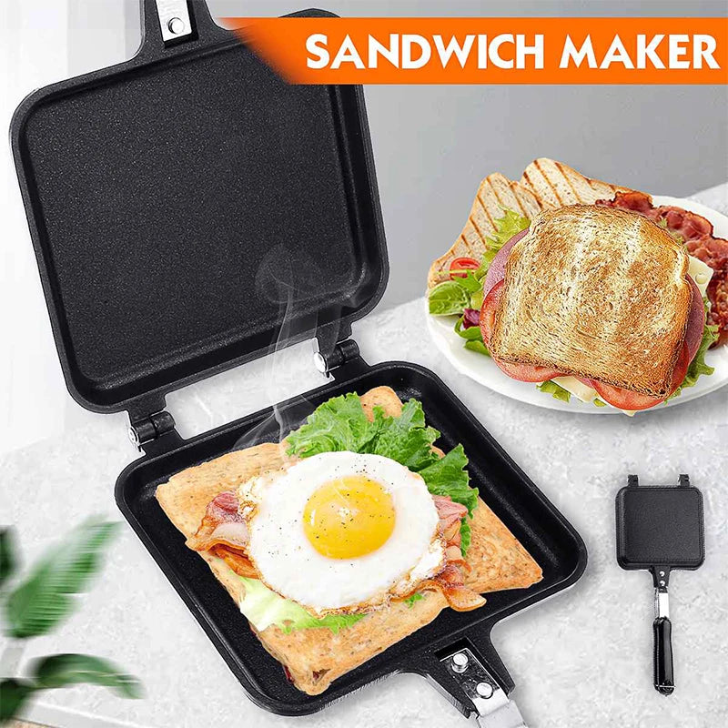 Gas Mini Sandwich Maker Iron - Bread Toast Breakfast Machine Waffle Pancake Baking Barbecue Toaster Oven Mold Grill Frying Pan f