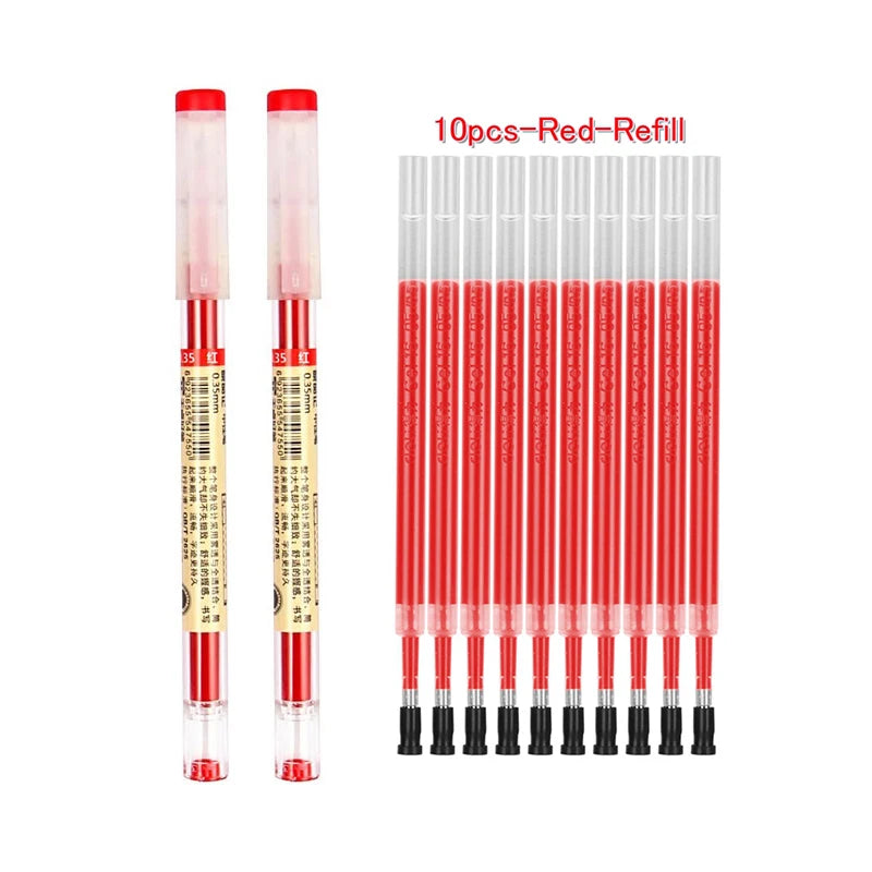 Gel Pens 0.35mm Red/Black/Blue Ink Set Refills Rod Gel Pen For Handle Marker School Office Stationery Student Writing Supplies