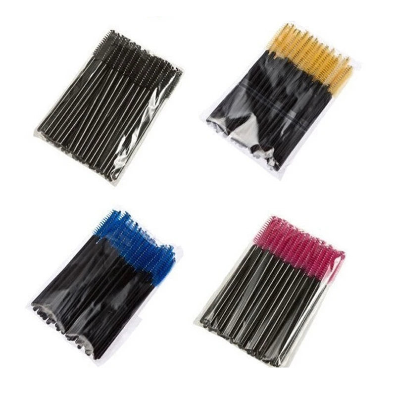 HOT 5/25/50pcs Mascara Wands Applicator Cosmetics Eyelash Brush Comb Crystal Eyelash Brushes Makeup Beauty Wholesale Eye Brush