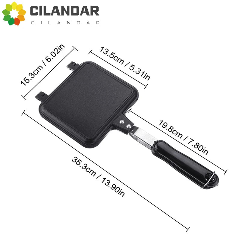 Gas Mini Sandwich Maker Iron - Bread Toast Breakfast Machine Waffle Pancake Baking Barbecue Toaster Oven Mold Grill Frying Pan f