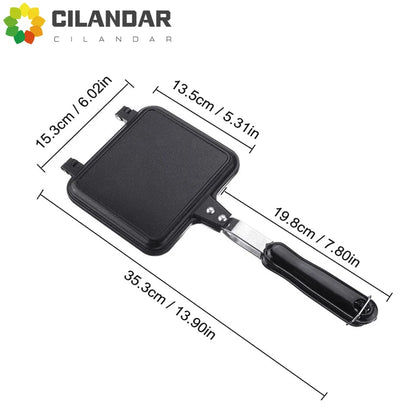 Gas Mini Sandwich Maker Iron - Bread Toast Breakfast Machine Waffle Pancake Baking Barbecue Toaster Oven Mold Grill Frying Pan f