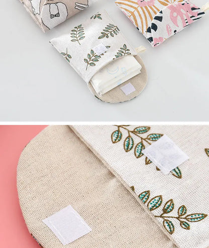 Women Small Cosmetic Bag Set Zipper Girls Mini Sanitary Napkins Makeup Lipstick Bags Travel Earphone Coin Organizer Pouch Bags