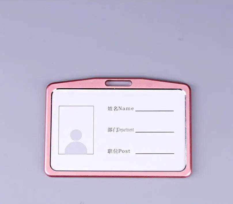Credit Card Cover Women Aluminum Alloy Work Name Card Holders Case Business Work Card ID Badge Lanyard Holder Metal Bags