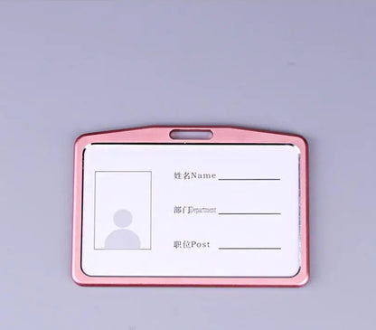 Credit Card Cover Women Aluminum Alloy Work Name Card Holders Case Business Work Card ID Badge Lanyard Holder Metal Bags