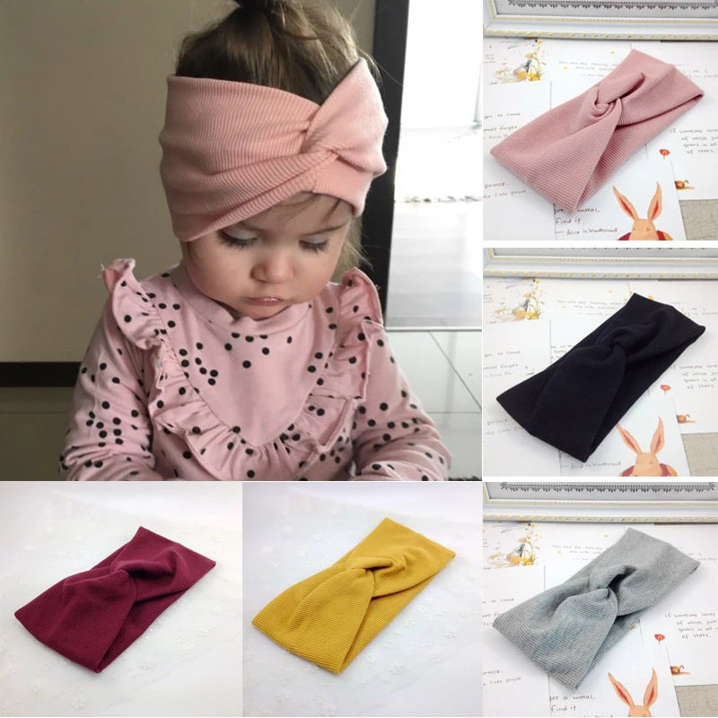Baby Headband Yoga Sport Girls Kids Children Adult Women Bandage Solid Twisted Knotted Soft Hair Accessories Turban