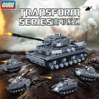 Military Vehicles Tank Sets SWAT Army City Police T34 Model Building Blocks DIY Brick Kids Toys Classic World War II WW2