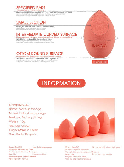 IMAGIC 3Pcs Makeup Puff Wet And Dry Professionele Makeup Spons Foundation Cream Concealer Multipurpose Makeup Tool