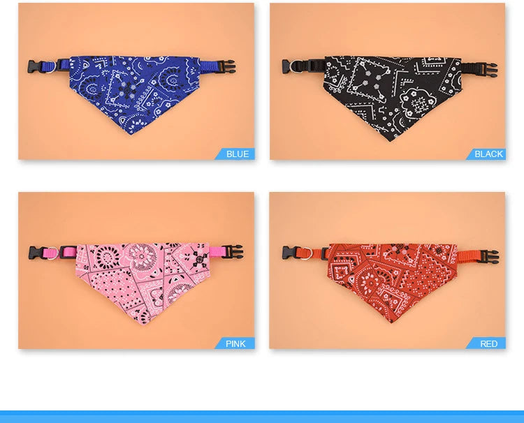 Adjustable Dog Bandana Printed Soft Collar, Pet Supplies, Cat Scarf, Chihuahua Puppy Neckerchief