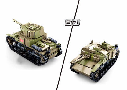 Military Vehicles Tank Sets SWAT Army City Police T34 Model Building Blocks DIY Brick Kids Toys Classic World War II WW2