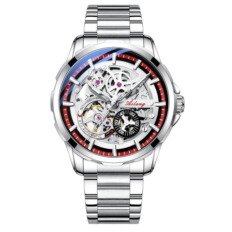 Unique Design AILANG Skeleton Dial Watch Men Luxury Brand Automatic Mechanical Men Watches relogio Waterproof