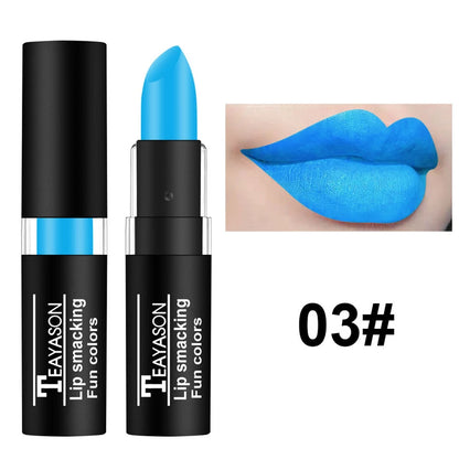 Hot Sale Waterproof Velvet Matte Black White Lipstick Lasting Pigment Green Purple Lipstick Christmas Halloween Party Lip Makeup
