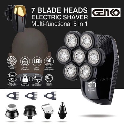 New Shaver For Men 7D Independently 7 Cutter Floating Head Waterproof Electric Razor Rechargeable Multifunction Trimmer For Men