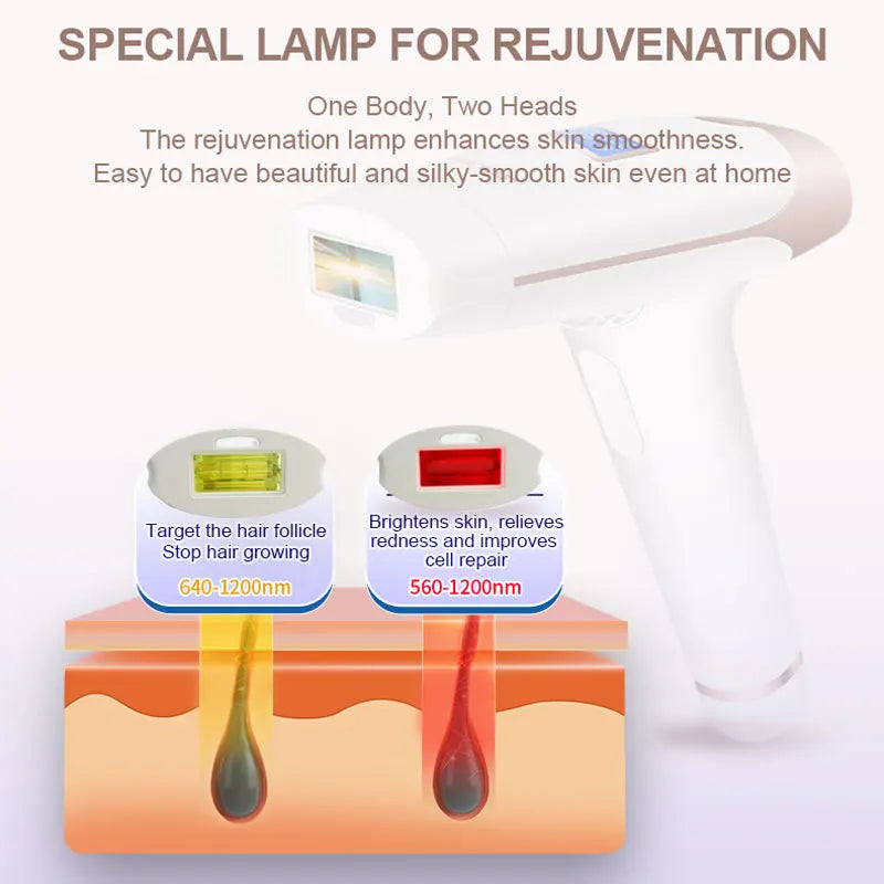 Lescolton Laser Epilator 2in1 Hair Removal Rejuvenation Replaceable Lamp for Women Men T009i Painless Bikini Trimmer Skin Care