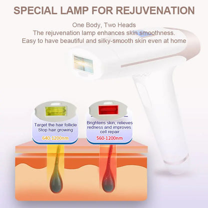 Lescolton Laser Epilator 2in1 Hair Removal Rejuvenation Replaceable Lamp for Women Men T009i Painless Bikini Trimmer Skin Care