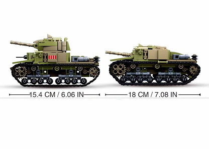 Military Vehicles Tank Sets SWAT Army City Police T34 Model Building Blocks DIY Brick Kids Toys Classic World War II WW2