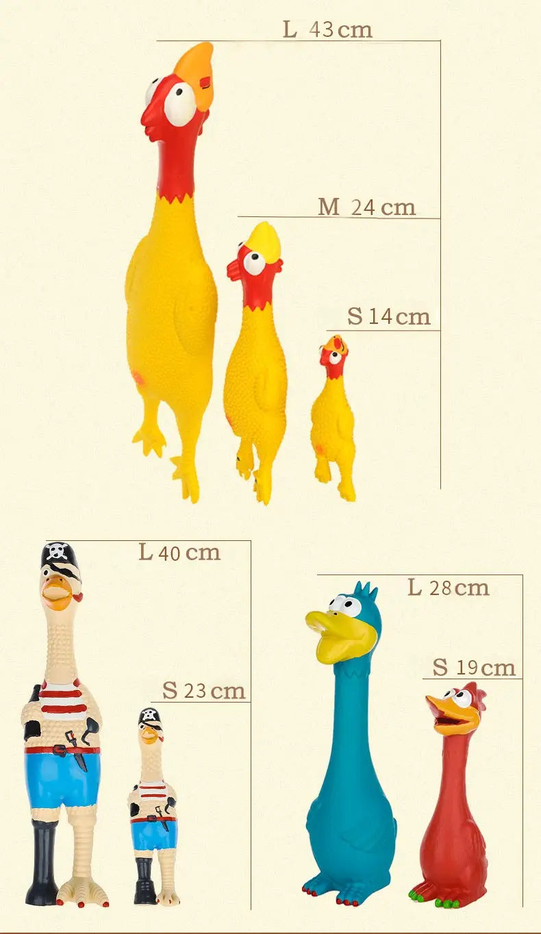 HOOPET Pet Dog Toys Screaming Chicken Squeeze Sound Toy for Dogs Super Durable Funny Squeaky Yellow Rubber Chicken Dog Chew Toy