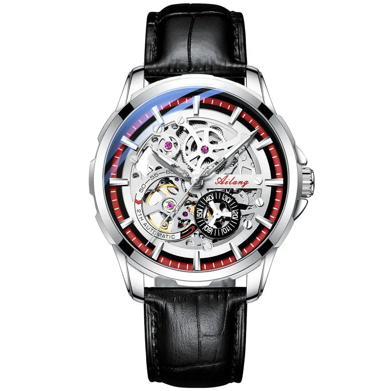 Unique Design AILANG Skeleton Dial Watch Men Luxury Brand Automatic Mechanical Men Watches relogio Waterproof