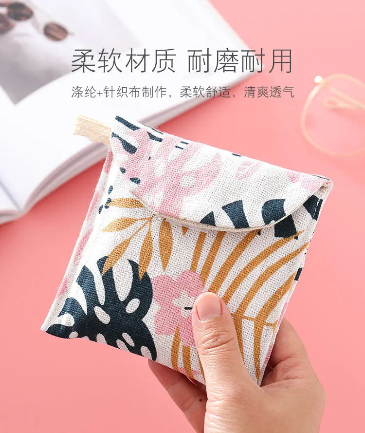 Women Small Cosmetic Bag Set Zipper Girls Mini Sanitary Napkins Makeup Lipstick Bags Travel Earphone Coin Organizer Pouch Bags