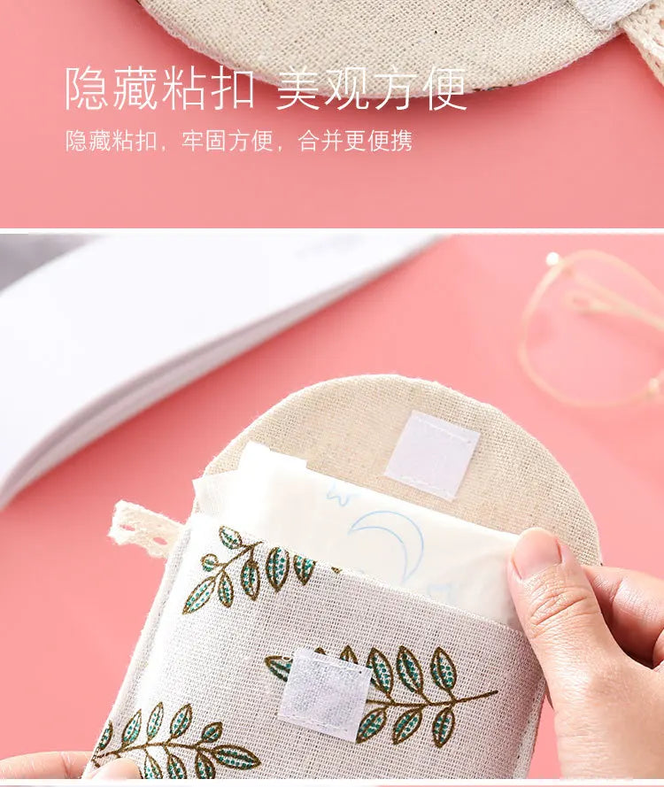 Women Small Cosmetic Bag Set Zipper Girls Mini Sanitary Napkins Makeup Lipstick Bags Travel Earphone Coin Organizer Pouch Bags