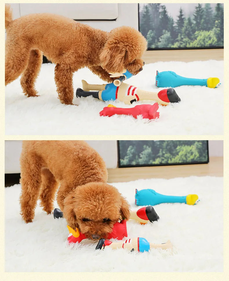 HOOPET Pet Dog Toys Screaming Chicken Squeeze Sound Toy for Dogs Super Durable Funny Squeaky Yellow Rubber Chicken Dog Chew Toy
