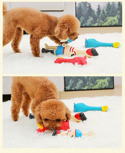 HOOPET Pet Dog Toys Screaming Chicken Squeeze Sound Toy for Dogs Super Durable Funny Squeaky Yellow Rubber Chicken Dog Chew Toy