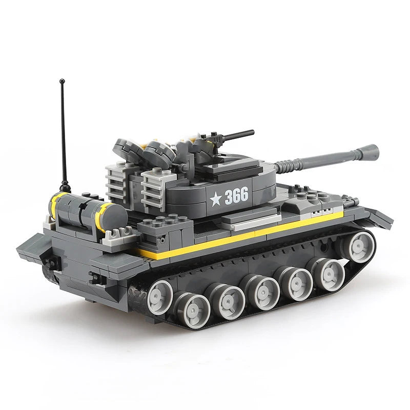 Military Vehicles Tank Sets SWAT Army City Police T34 Model Building Blocks DIY Brick Kids Toys Classic World War II WW2