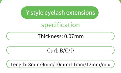 Maria 10 Cases YY Shape Eyelashes Beauty 0.05/0.07 YY Type V Lashes Extension Makeup Naturally Soft Mix Mink Cilios Volume Fans