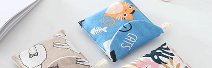 Women Small Cosmetic Bag Set Zipper Girls Mini Sanitary Napkins Makeup Lipstick Bags Travel Earphone Coin Organizer Pouch Bags