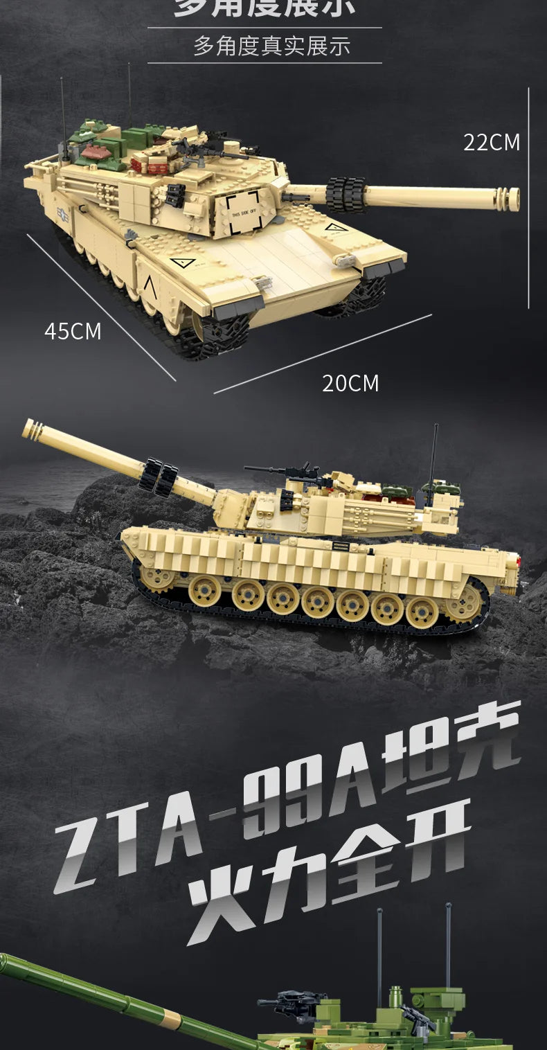 Military Vehicles Tank Sets SWAT Army City Police T34 Model Building Blocks DIY Brick Kids Toys Classic World War II WW2