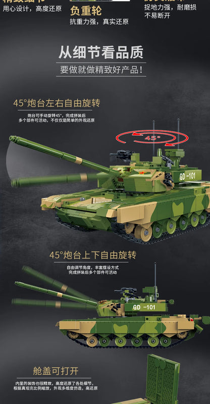 Military Vehicles Tank Sets SWAT Army City Police T34 Model Building Blocks DIY Brick Kids Toys Classic World War II WW2