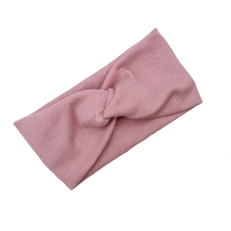 Baby Headband Yoga Sport Girls Kids Children Adult Women Bandage Solid Twisted Knotted Soft Hair Accessories Turban