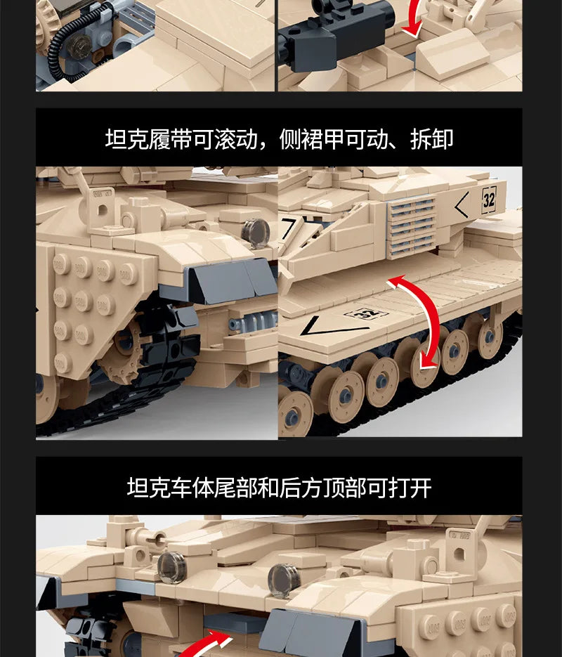 Military Vehicles Tank Sets SWAT Army City Police T34 Model Building Blocks DIY Brick Kids Toys Classic World War II WW2