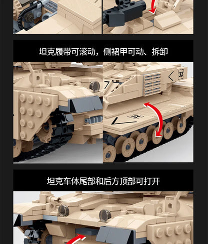 Military Vehicles Tank Sets SWAT Army City Police T34 Model Building Blocks DIY Brick Kids Toys Classic World War II WW2