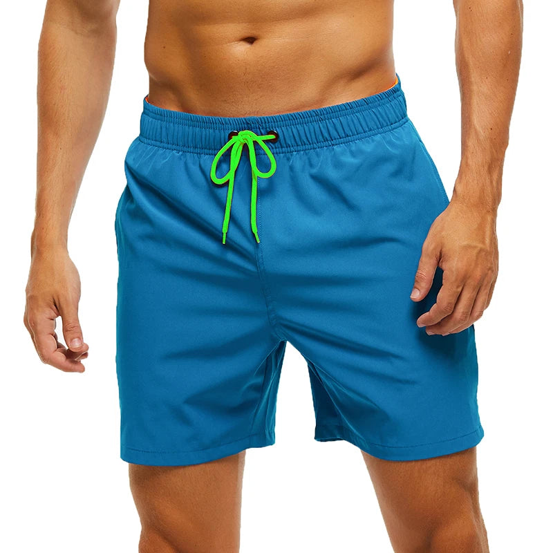 Datifer Brand 2026 Summer Mens Shorts Solid Polyester Gym Traje De Baño Hombre Breathable Mesh Liner Side Pockets Sport Swimwear