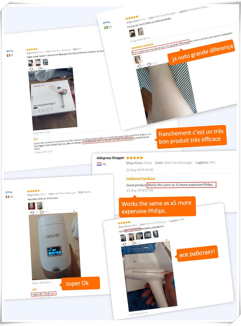 Lescolton Laser Epilator 2in1 Hair Removal Rejuvenation Replaceable Lamp for Women Men T009i Painless Bikini Trimmer Skin Care