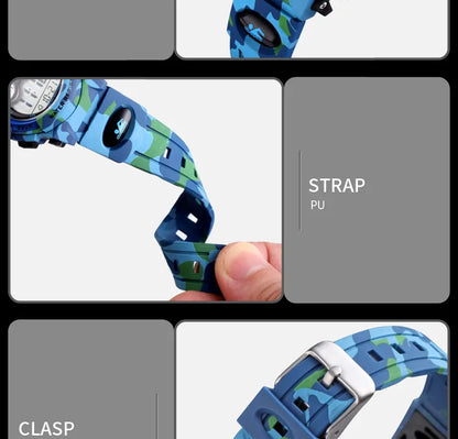 SKMEI Children LED Electronic Digital Watch Stop Watch Clock 2 Time Kids Sport Watches 50M Waterproof Wristwatch For Boys Girls