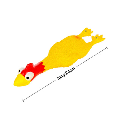 HOOPET Pet Dog Toys Screaming Chicken Squeeze Sound Toy for Dogs Super Durable Funny Squeaky Yellow Rubber Chicken Dog Chew Toy