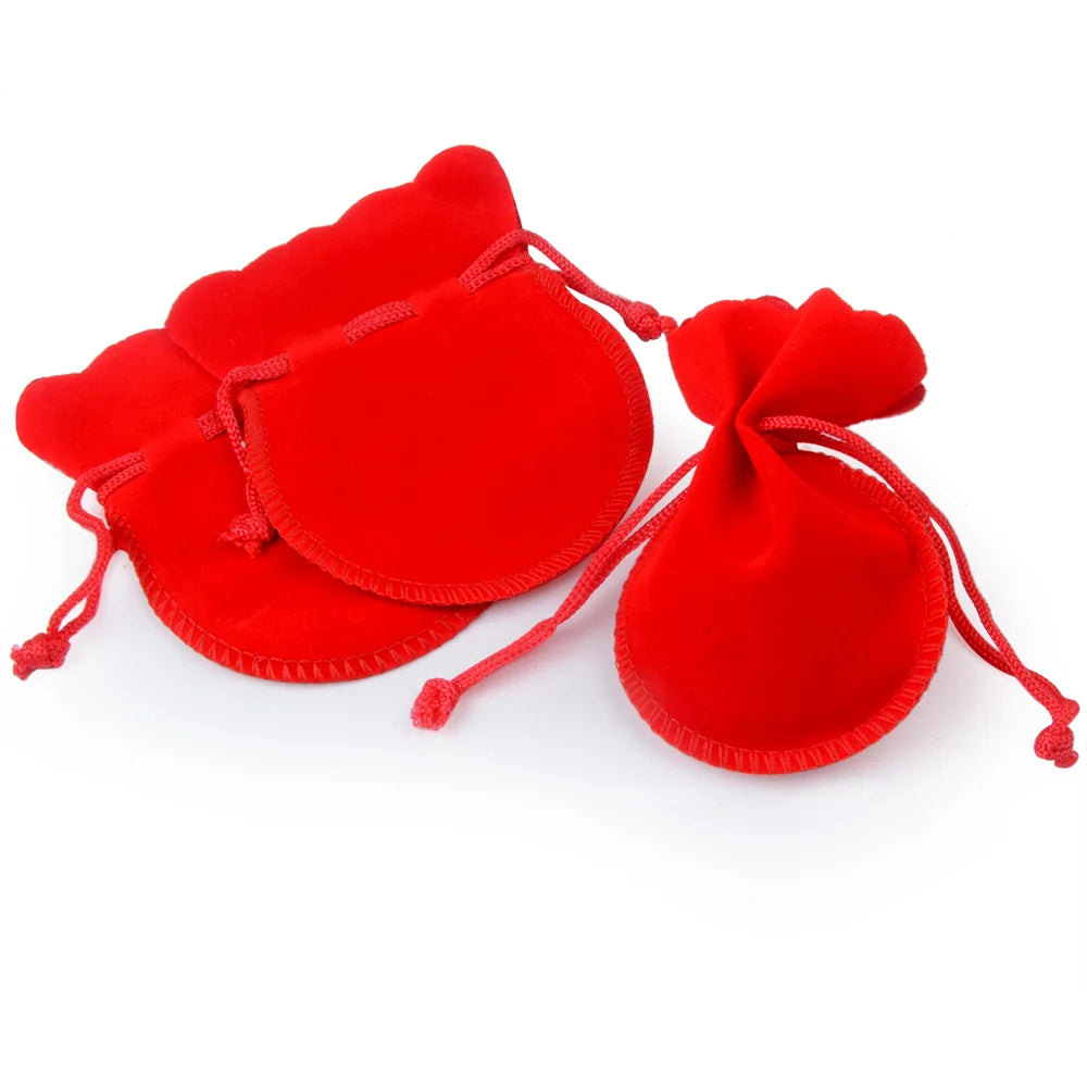 Chanfar 10pcs 7x9cm 9x12cm Velvet Bag White Red Black Pink Drawstring Pouch Calabash Shape Gift Packing Bags For Wedding Pouches