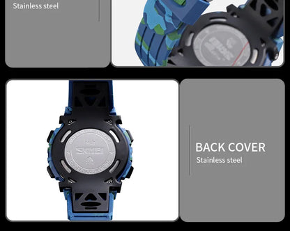 SKMEI Children LED Electronic Digital Watch Stop Watch Clock 2 Time Kids Sport Watches 50M Waterproof Wristwatch For Boys Girls