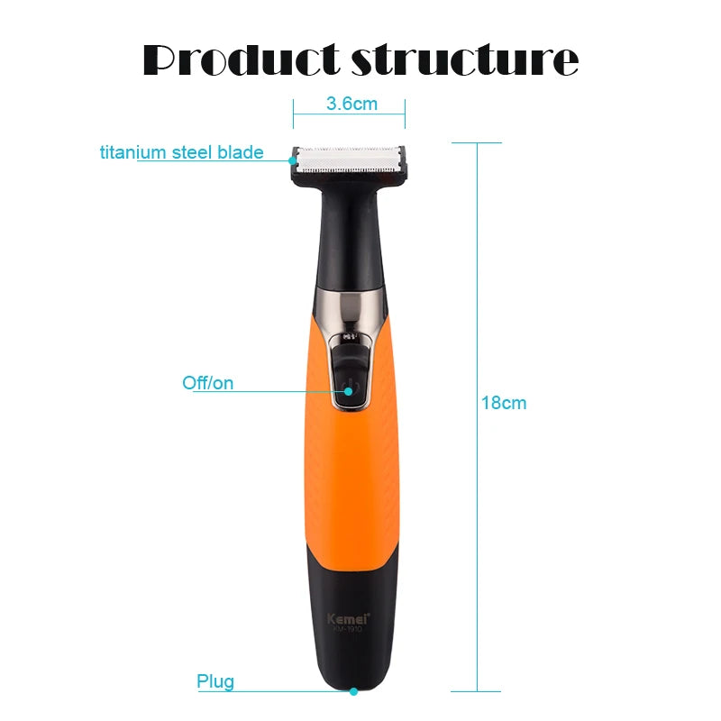 kemei body trimmer rechargeable electric shaver beard shaver electric razor men shaving machine hair trimmer face care